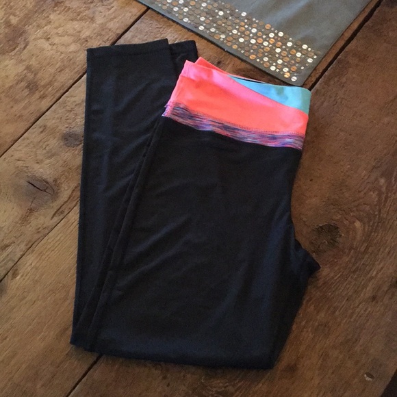 essenza Pants - essenza Black coral blue spandex leggings